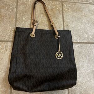 Michael Kors Signature Black and Tan Tote